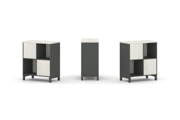 Набор стеллажа 2-х сторонний, 2 яруса SN.NSD-221 (754х400х881) (Антрацит/Дуб Наварра/Металл Антрацит)