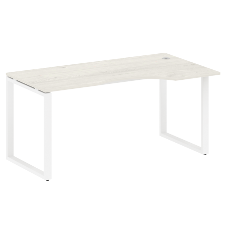 Стол криволинейный левый Metal System Style БО.СА-1 Пр 1600x900x750 (Дуб Наварра/Белый металл)