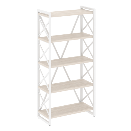 Стеллаж на регулируемых опорах-5 полок VR.L-MST.O-5.8 800x400x1650 (Денвер Светлый/Белый металл)