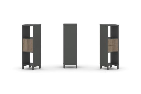 Набор стеллажа 1 сторонний, 3 яруса SN.NS-311 (387х400х1248) (Антрацит/Вяз Благородный/Металл Антрацит)