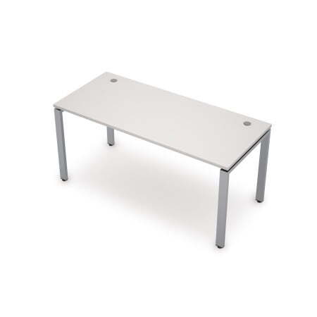 6М.677 Стол прямолинейный (1000x700x750) (Белый/Алюминий матовый)