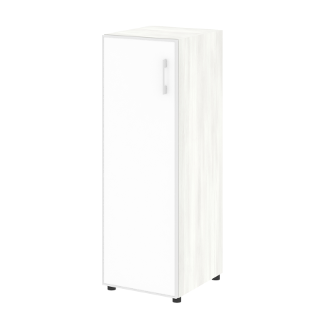 Шкаф для документов узкий со стеклом белым LT.SU-2.4 R (L) White (Снежная Патина)