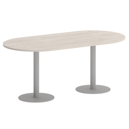 Стол овальный VR.SP-5-180.1 1800x900x750 (Денвер Светлый/Серый Металл)
