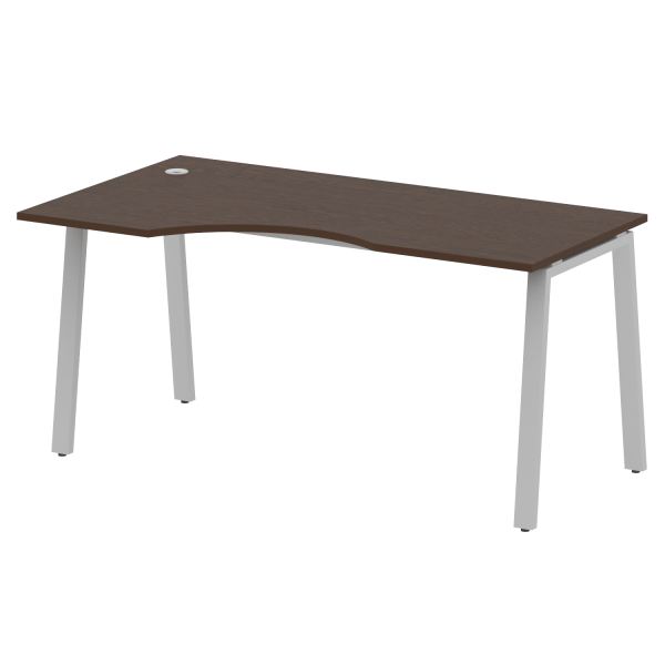 Стол криволинейный левый Metal System Style БА.СА-1 Л 1600x900x750 (Венге Цаво/Серый металл)