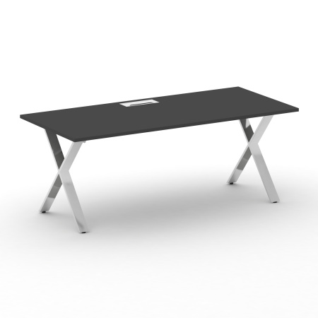 Стол руководителя Cross CRF.SR-2 (2000x900x750) (Черный F | Нерж. Сталь)