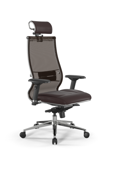 Кресло для руководителя Метта Samurai L2-6D - TS+Infinity /Kc00/Wm06/D04P/H2cL-3D(M06.B32.G11.W03) (Темно-коричневый)