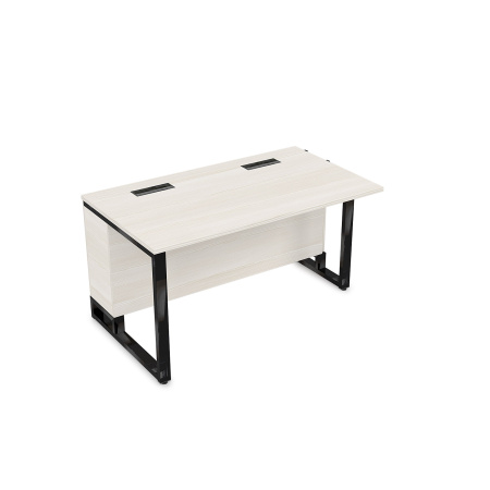16СПН.192 Стол прямой бенч, начальный модуль  (1200x900x750) (Ivory | Черный Глянец)