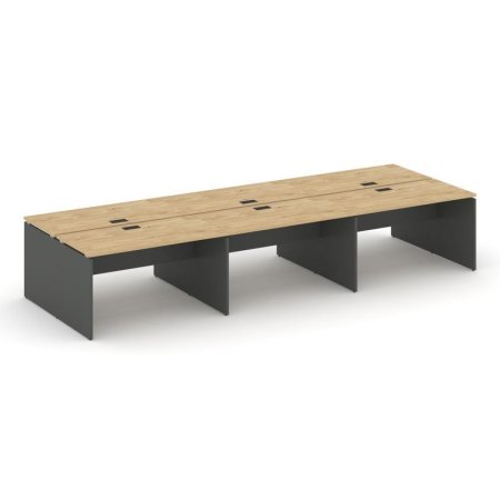 Рабочая станция 2-х сторонняя SN-D.DRS-073 (4140х1432х750) (Тиквуд Светлый/Антрацит)