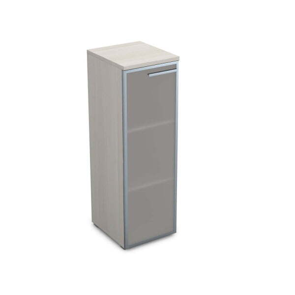 9ПП.017.6 Пенал средний со стеклом (400x450x1245) , правый (Ivory)