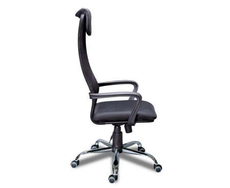 Кресло офисное / Реал / хром сетка (черная)/крестовина хром (Черный)