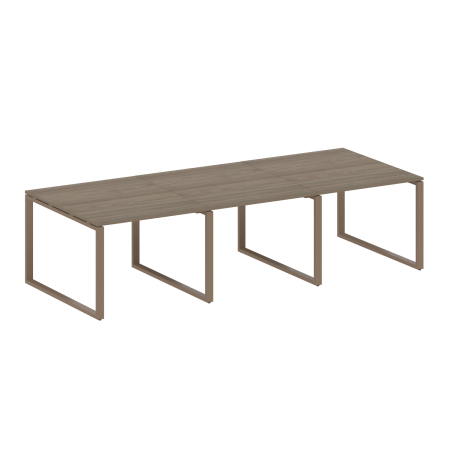 Переговорный стол 3 столешницы Metal System Style БО.ПРГ-3.1 3000x1235x750 (Вяз/Мокко металл)