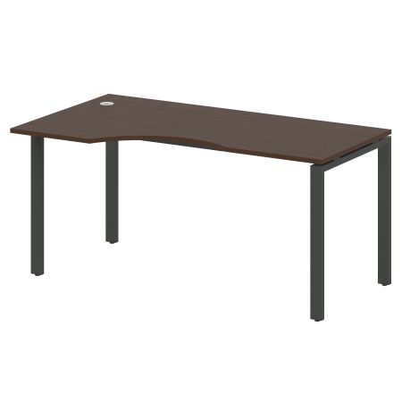 Стол криволинейный левый Metal System Style БП.СА-1 Л 1600x900x750 (Венге Цаво/Антрацит металл)