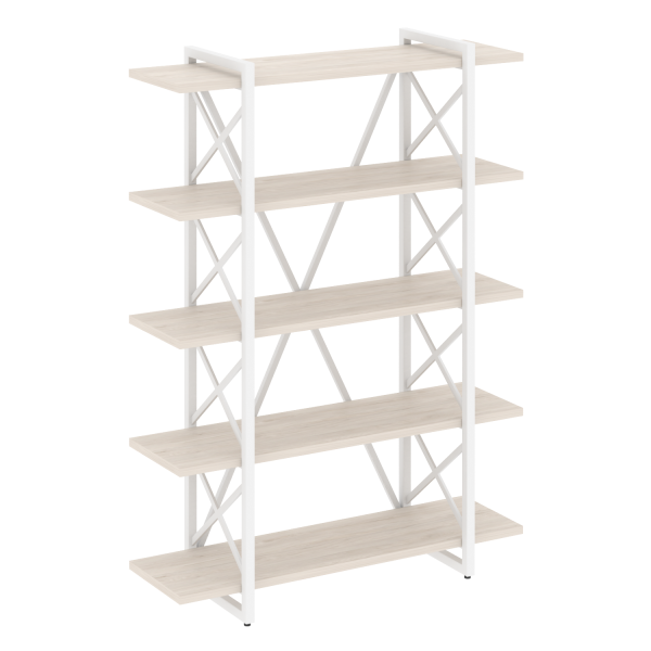 Стеллаж на регулируемых опорах-5 полок VR.L-MST.O-5.8V 1200x400x1650 (Денвер Светлый/Белый металл)