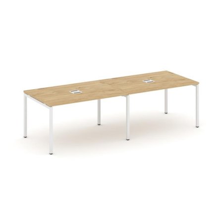 Стол переговорный SN-4P.SPRG-013 (2760х980х750) (Тиквуд Светлый/Металл Белый)