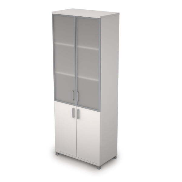6Ш.005.4 Шкаф для документов высокий со стеклом (800x450x2116) (Белый)