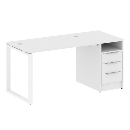 Рабочая станция Metal System Style БО.РС-СТП1.2 1612x750x750 (Белый/Белый металл)
