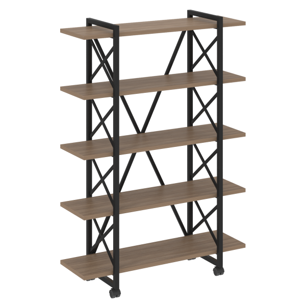 Стеллаж на колесных опорах-5 полок VR.L-MST.K-5.8V 1200x400x1704 (Дуб Аризона/Черный металл)
