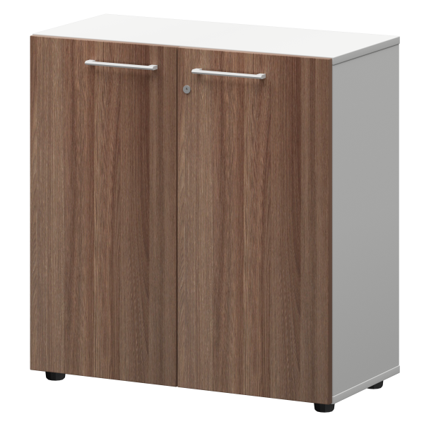 Шкаф низкий закрытый Кортез СМШ28F(Б) 792x362x811 (Темный шимо/Белый)