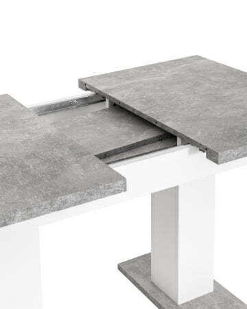 Стол Clyde 110-168*75 бетон/белый (Стол обеденный Clyde белый)