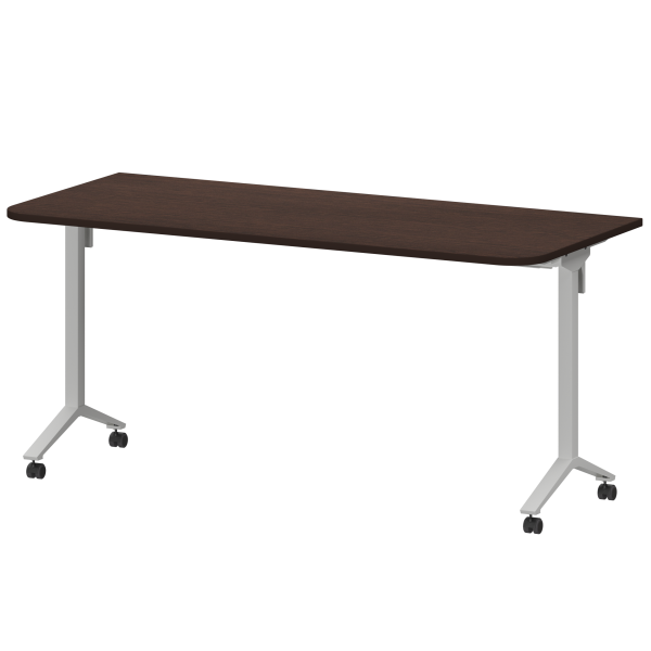 Стол мобильный складной радиусный Моби МБ22-160.70Р 1600x700x750 (Дуб венге/Белый)