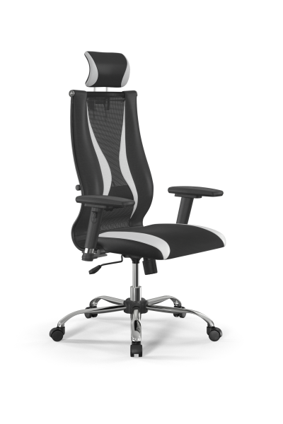 Кресло для руководителя Метта Sit 10 B2-170D - T+UMF(SY271)+Extra /Kb38/Wh09/D03P/H3mL-Pf-2D(M09.B21 (Черный | Белый)