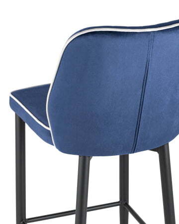 Стул полубарный Лоренс велюр синий (Стул полубарный Лоренс синий)