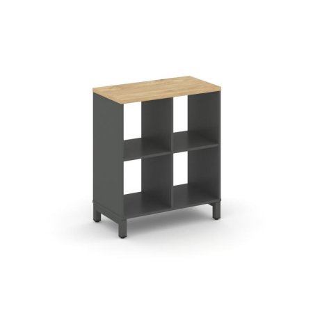 Каркас стеллажа 2 яруса SN.KS-220 (754х400х881) (Антрацит/Тиквуд Светлый/Металл Антрацит)