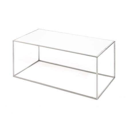 FESTA Стол кофейный 80х40 (Белый/Хром металл)