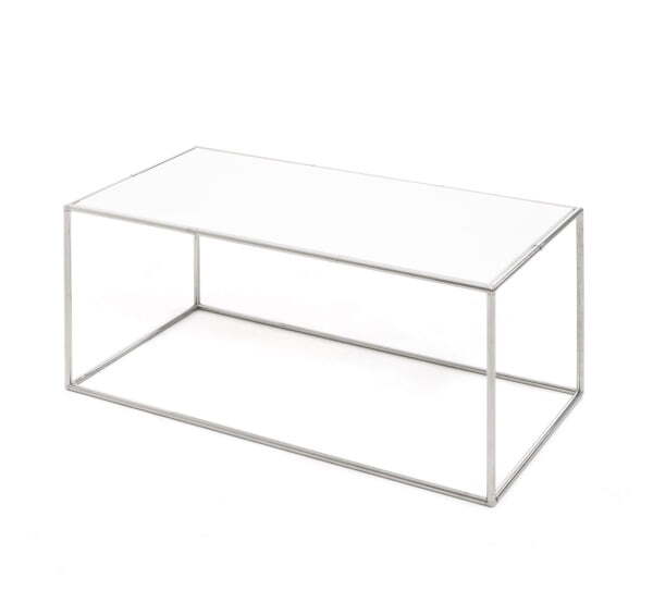 FESTA Стол кофейный 80х40 (Белый/Хром металл)