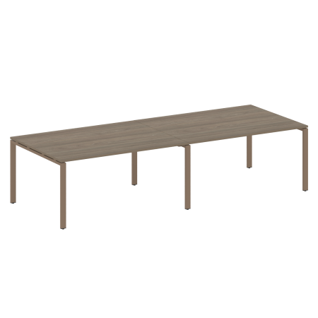 Переговорный стол 2 столешницы Metal System Style БП.ПРГ-2.4 3200x1235x750 (Вяз/Мокко металл)