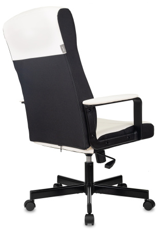 Кресло руководителя DOMINUS белый/черный эко.кожа крестов. металл (Белый)