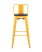 Стул барный TOLIX WOOD со спинкой желтый (Стул барный Tolix желтый глянцевый, темное дерево)