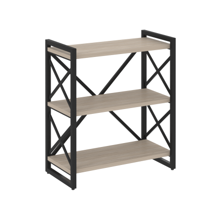 Стеллаж на регулируемых опорах-3 полки VR.L-MST.O-3.8 800x400x910 (Дуб Аттик/Черный металл)