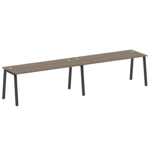 Рабочая станция на 2 рабочих места на А-образном м/к Metal System Style БА.СМ-2.5 3600x720x750 (Вяз/Антрацит металл)