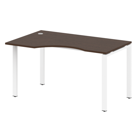 Стол криволинейный левый Metal System Style БП.СА-2 Л 1400x900x750 (Венге Цаво/Белый металл)