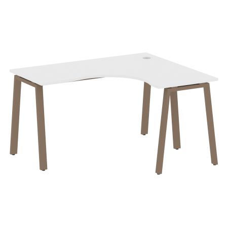 Стол криволинейный правый Metal System Style БА.СА-3 Пр 1400x1200x750 (Белый/Мокко металл)