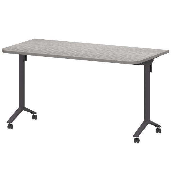 Стол мобильный складной радиусный Моби МБ25-140.70Р 1400x700x750 (Лиственница/Антрацит)
