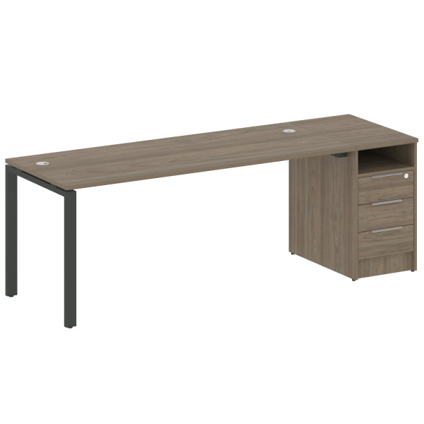 Рабочая станция с опорной тумбой Metal System Style БП.РС-СТП-1.5 2212x720x750 (Вяз/Антрацит металл)