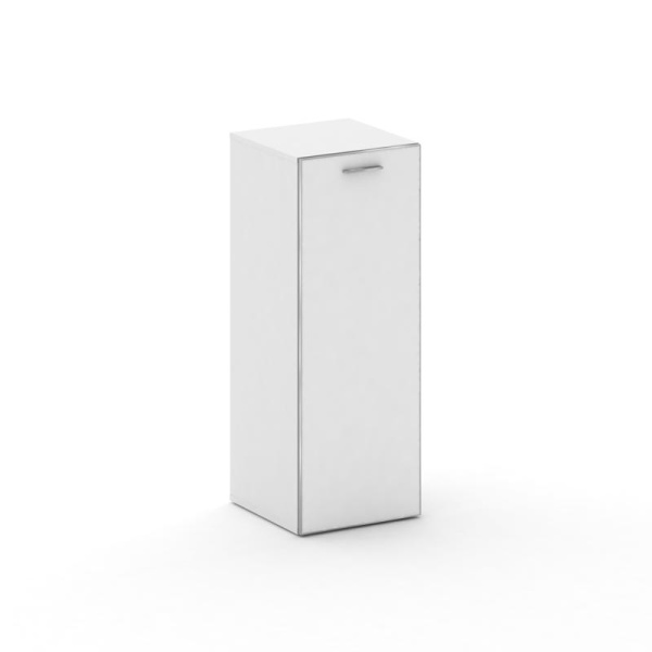 Шкаф узкий средний левый Fresco FR.SU-204 (L) black (450x460x1202) (Белый Бриллиант UM-Лакобель Белый-Лакобель Белый | Хром)