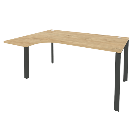 Стол эргономичный левый на П-образном м/к Onix O.MP-SA-4L 1580x1180x750 (Тиквуд Светлый/Черный металл)