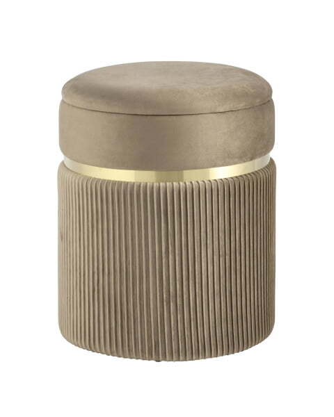 Пуф Миранда с ящиком велюр бежевый (Пуф Миранда бежевый)
