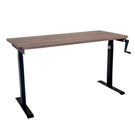 Стол c ручным приводом LA-T33-M1 (1600x700x725-1165) (Коричневый дуб | Черный)