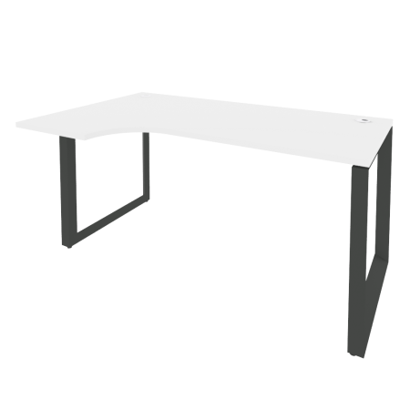 Стол эргономичный левый на О-образном м/к Onix O.MO-SA-1L 1580x980x750 (Белый Бриллиант/Черный металл)