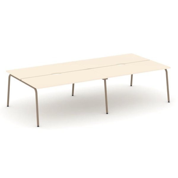 Рабочая станция 4 места ES.D.RS-4.4-VK (3160х1500х750) (Сатин/Металл Латте)