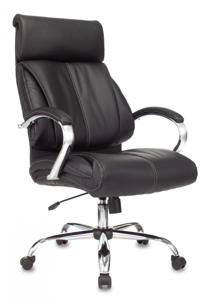 Кресло руководителя T-9904NSL черный эко.кожа крестов. металл хром (Черный)