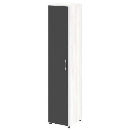 Шкаф для документов узкий со стеклом черным LT.SU-1.10 R (L) Black (Снежная Патина)