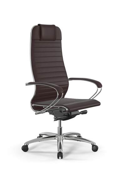 Кресло для руководителя Метта Samurai L1-3K - Infinity /Uc02/Nc02/K2cL(M26.B31.G20.W03) (Темно-коричневый)