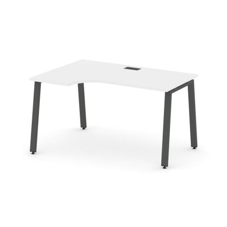 Стол рабочий эргономичный SN-6A.SPA-011(L) (1380х700/980х750) (Белый/Металл Антрацит)