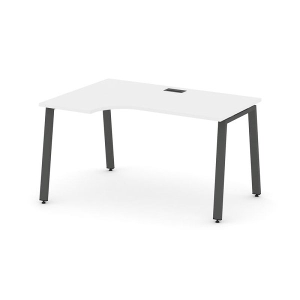 Стол рабочий эргономичный SN-6A.SPA-021(L) (1380х800/980х750) (Белый/Металл Антрацит)