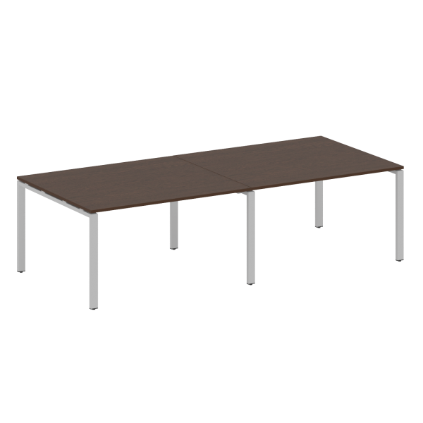 Переговорный стол 2 столешницы Metal System Style БП.ПРГ-2.3 2800x1235x750 (Венге Цаво/Серый металл)